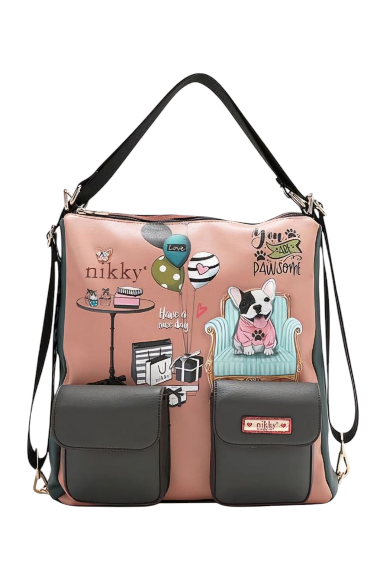 Nicole Lee USA Multifunction Adjustable Strap Eco-Leather Backpack - NeoKira Unlimited