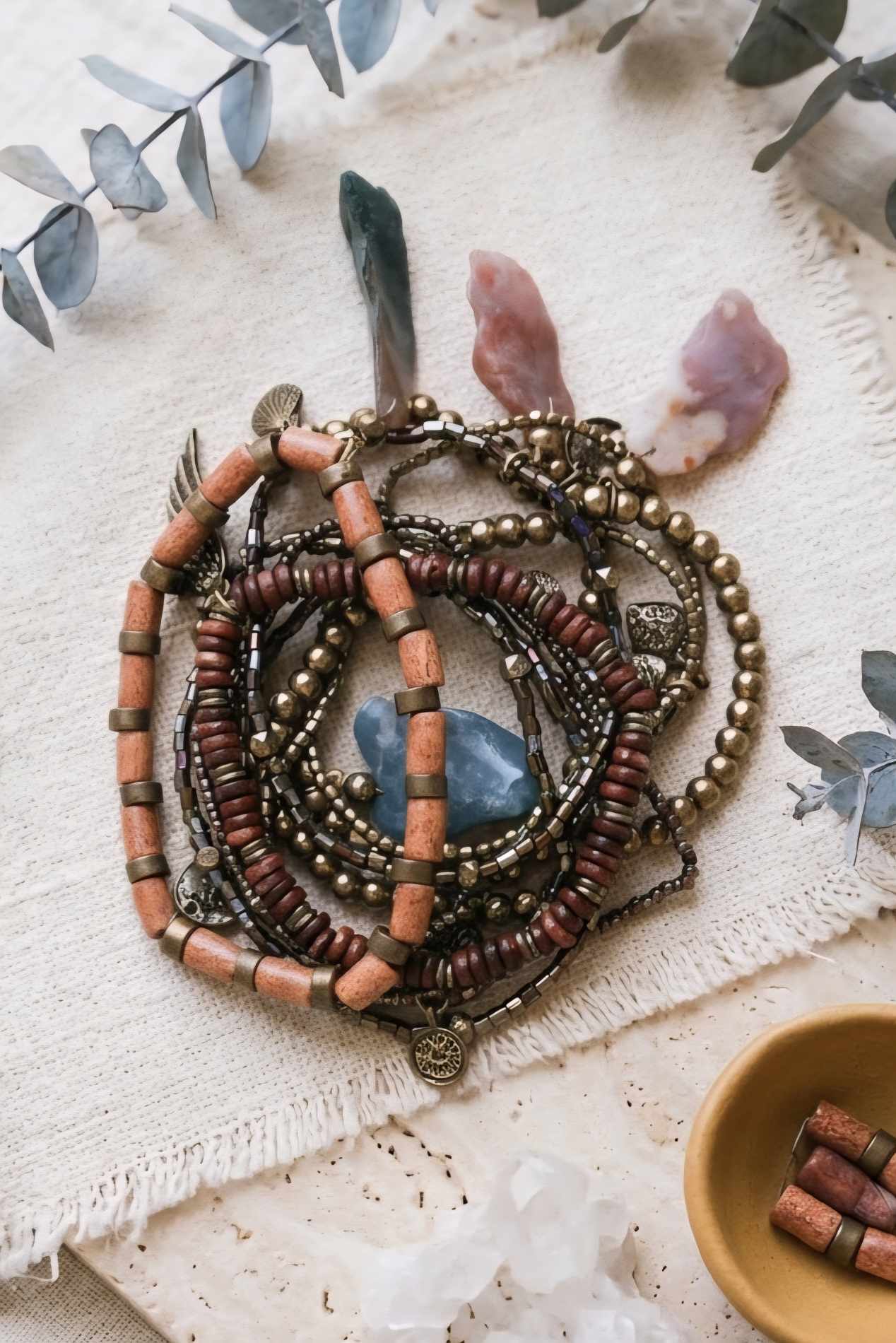 Boho Stone & Bead Stack Bracelet - NeoKira Unlimited