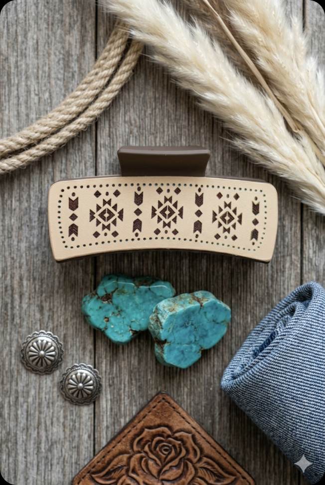 Geometric Patterned Hair Claw Clip – Stylish & Durable - NeoKira Unlimited