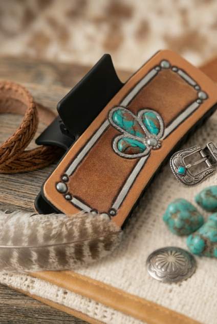 Stoney Turquoise Hair Claw – Artistic Floral Clam Clip - NeoKira Unlimited