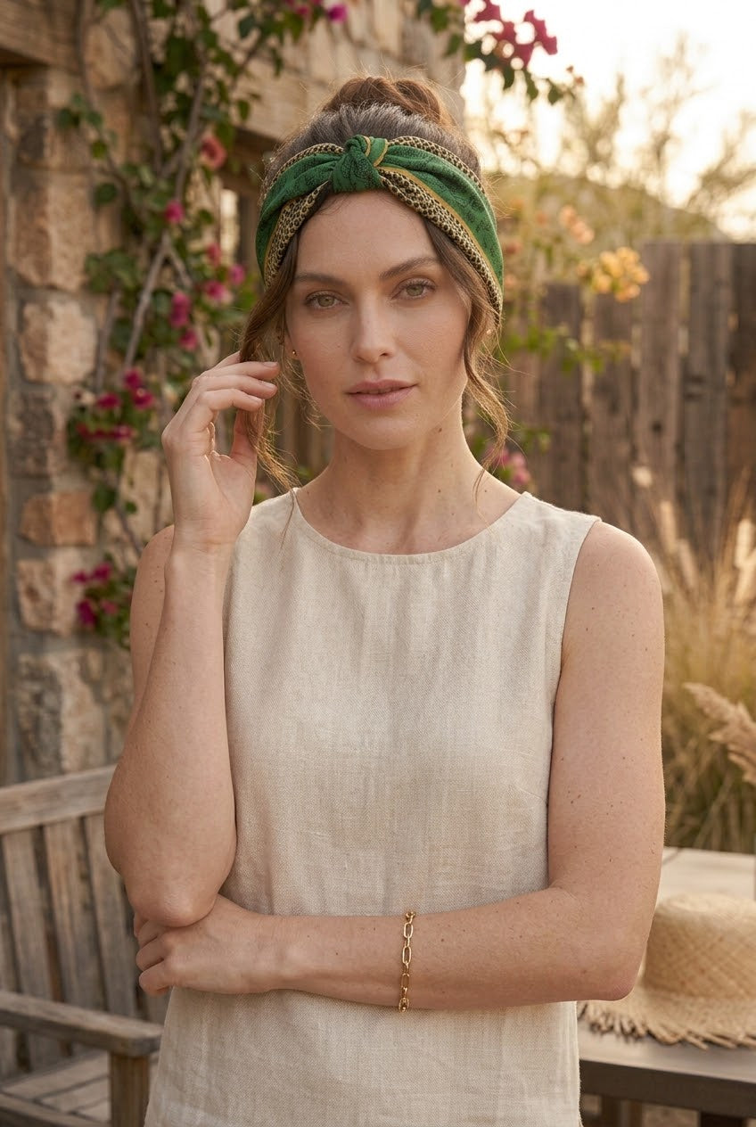 Emerald Green Elegant Square Scarf for Women Daily Wear - NeoKira Unlimited