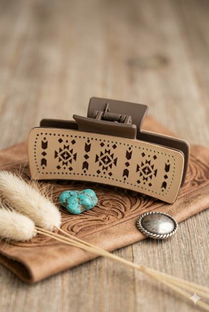 Geometric Patterned Hair Claw Clip – Stylish & Durable - NeoKira Unlimited