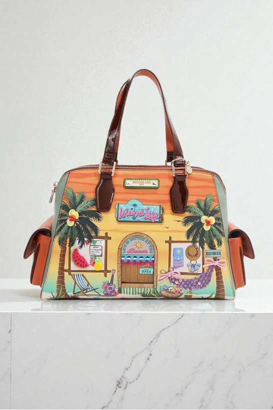 Nicole Lee USA Sun and Sand Vegan Leather Handbag Tropical Chic - NeoKira Unlimited