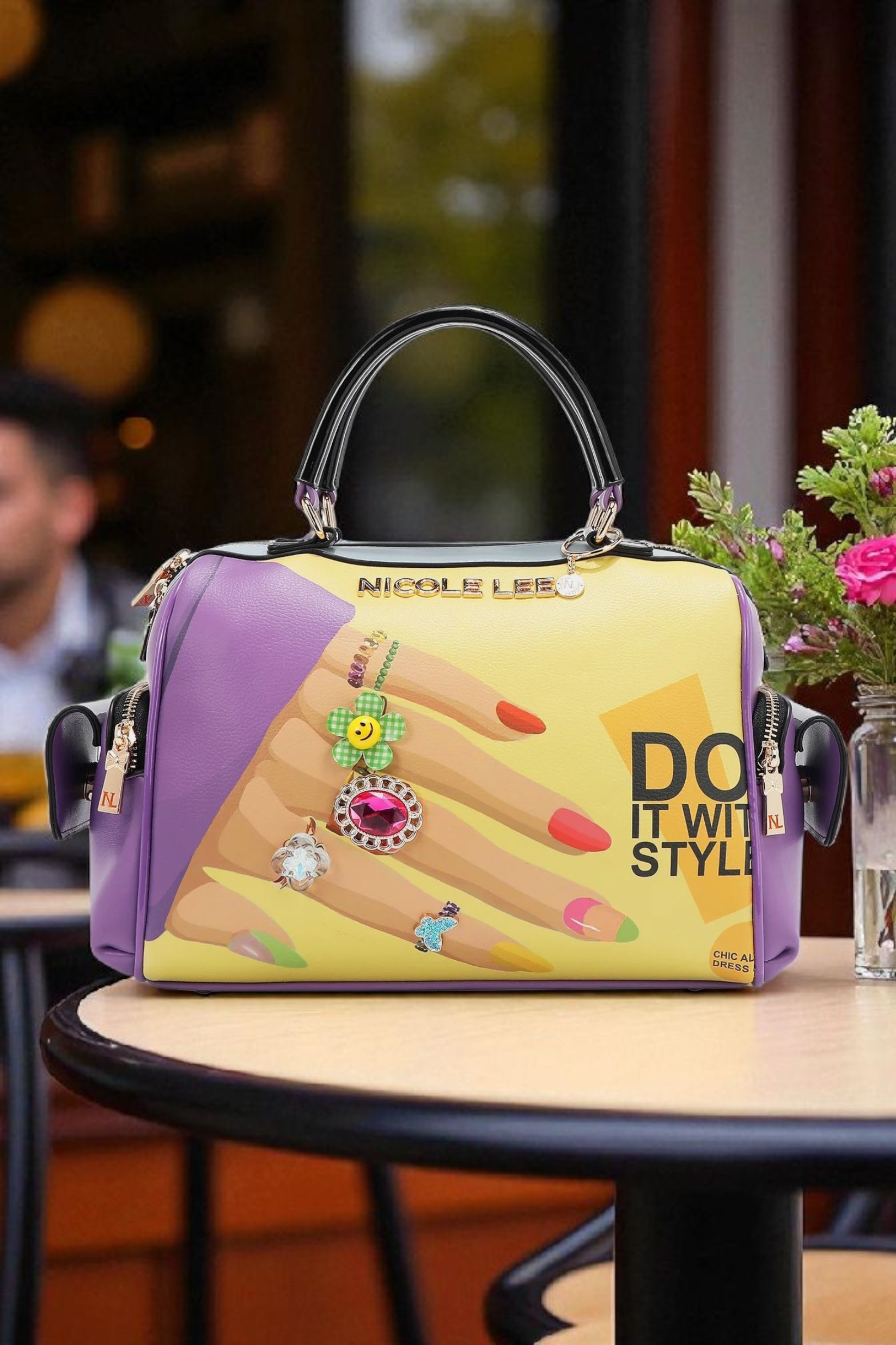 Nicole Lee USA Nail Polish Vegan Leather Handbag Pastel Chic - NeoKira Unlimited