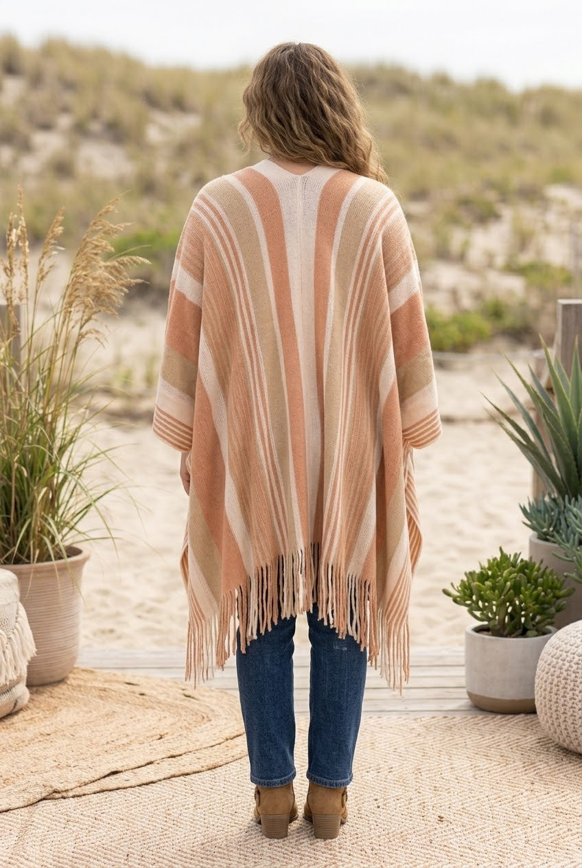 Boho Chic Frayed Edge Ruana - NeoKira Unlimited