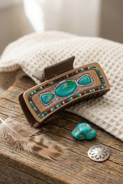 Turquoise Dream Hair Claw – Stylish Stone-Inspired Hair Accessory - NeoKira Unlimited