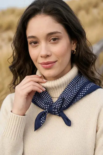 Minimal Dot Printed Square Scarf for Women Daily Styling - NeoKira Unlimited