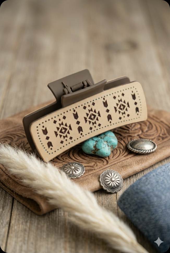 Geometric Patterned Hair Claw Clip – Stylish & Durable - NeoKira Unlimited