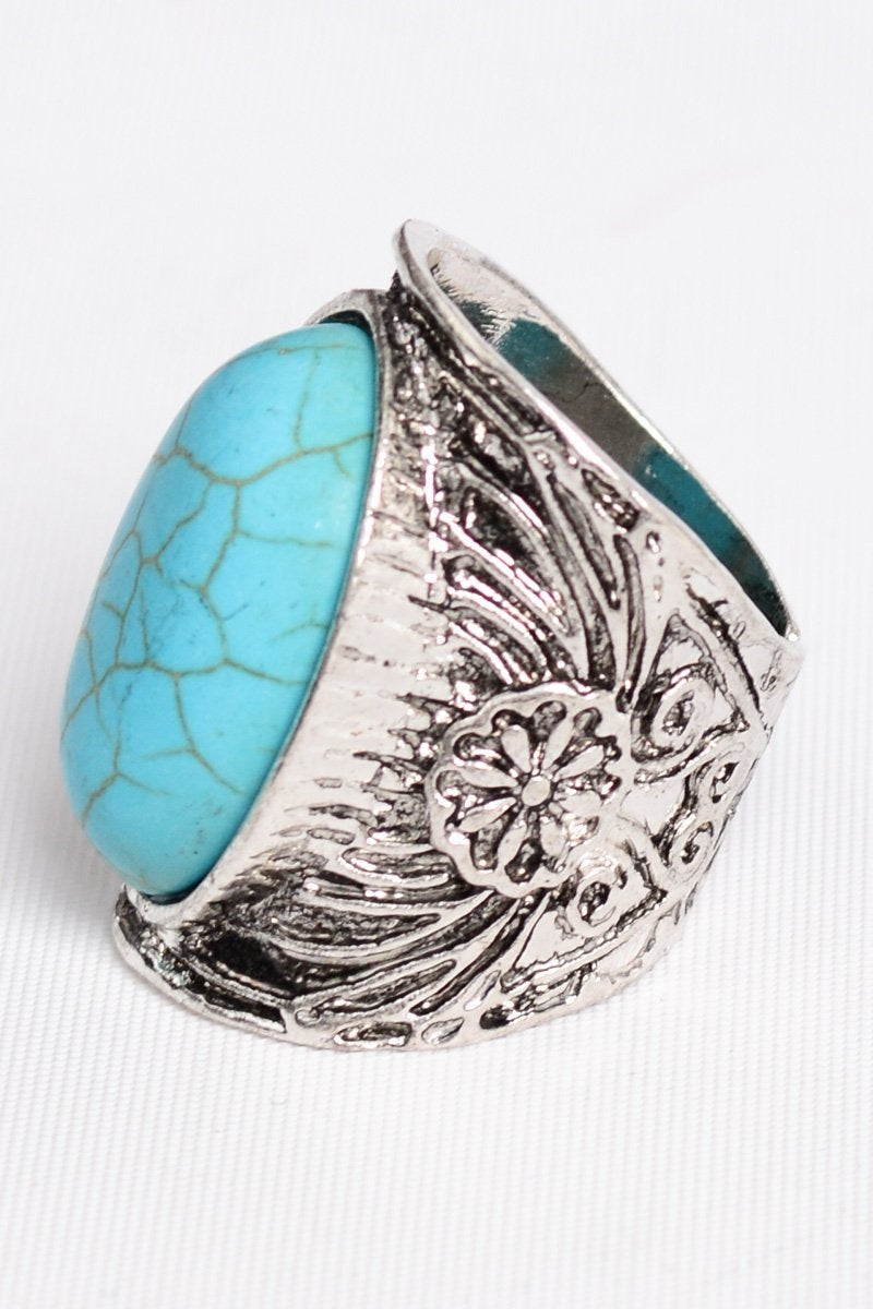 Robin's Egg Turquoise Ring Adjustable Ring Leto Collection   