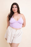 Ruched Bralette Plus Bralette Plus Leto Collection Lavender  