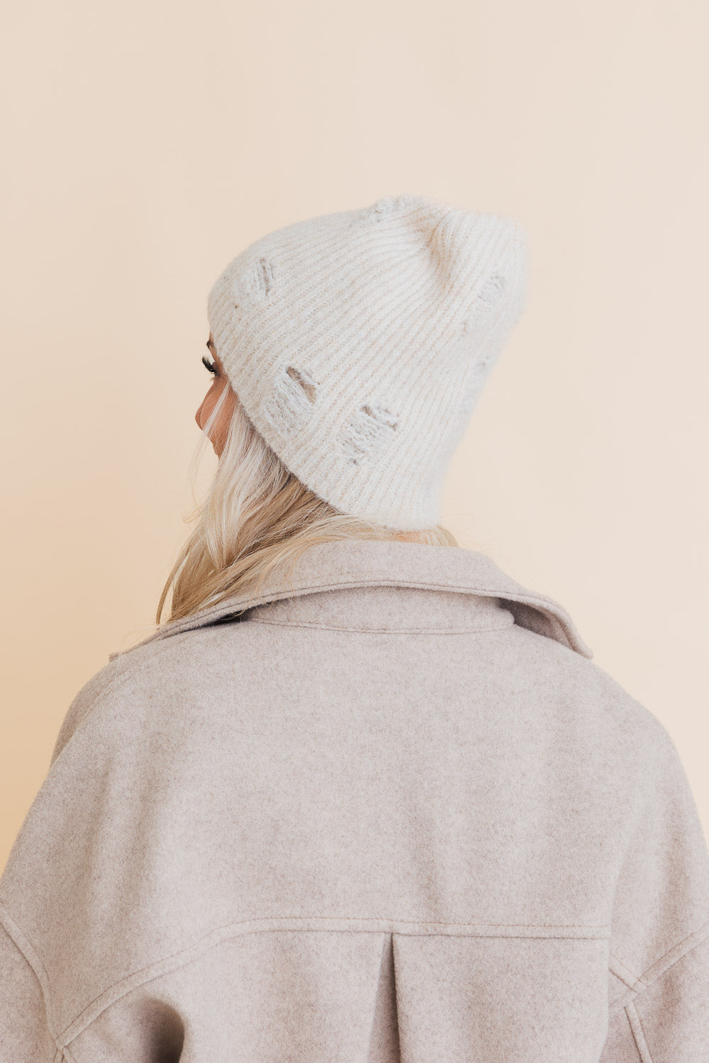 Rugged Edge Distressed Knit Beanie Beanies Leto Collection   