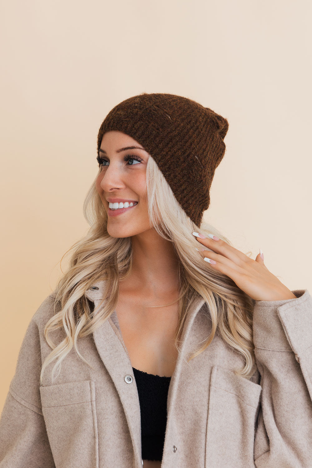 Rugged Edge Distressed Knit Beanie Beanies Leto Collection   