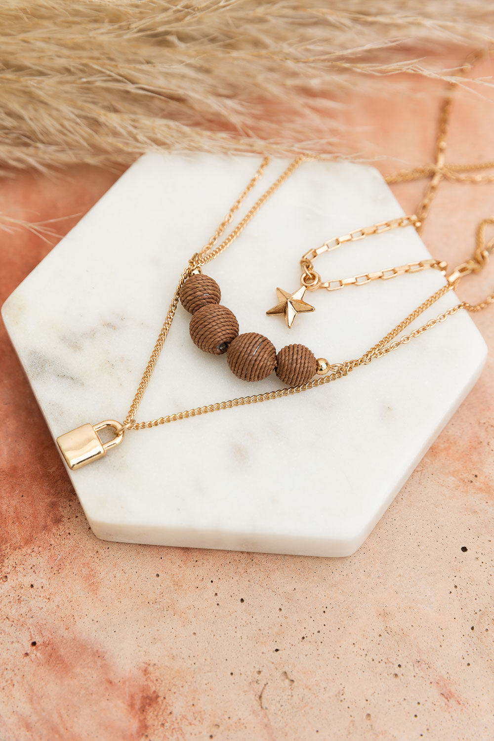 Rustic Radiance Layered Charmed Necklace - NeoKira Unlimited