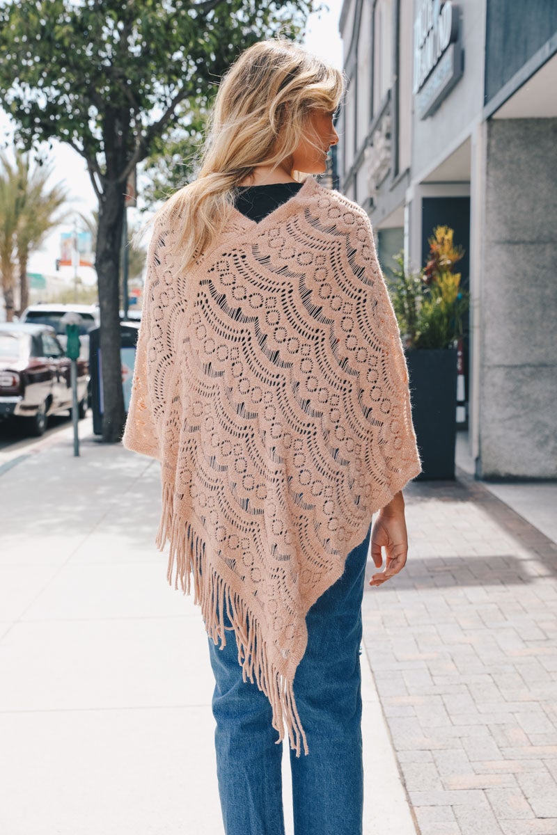 Scallop Lace Knit Poncho - NeoKira Unlimited
