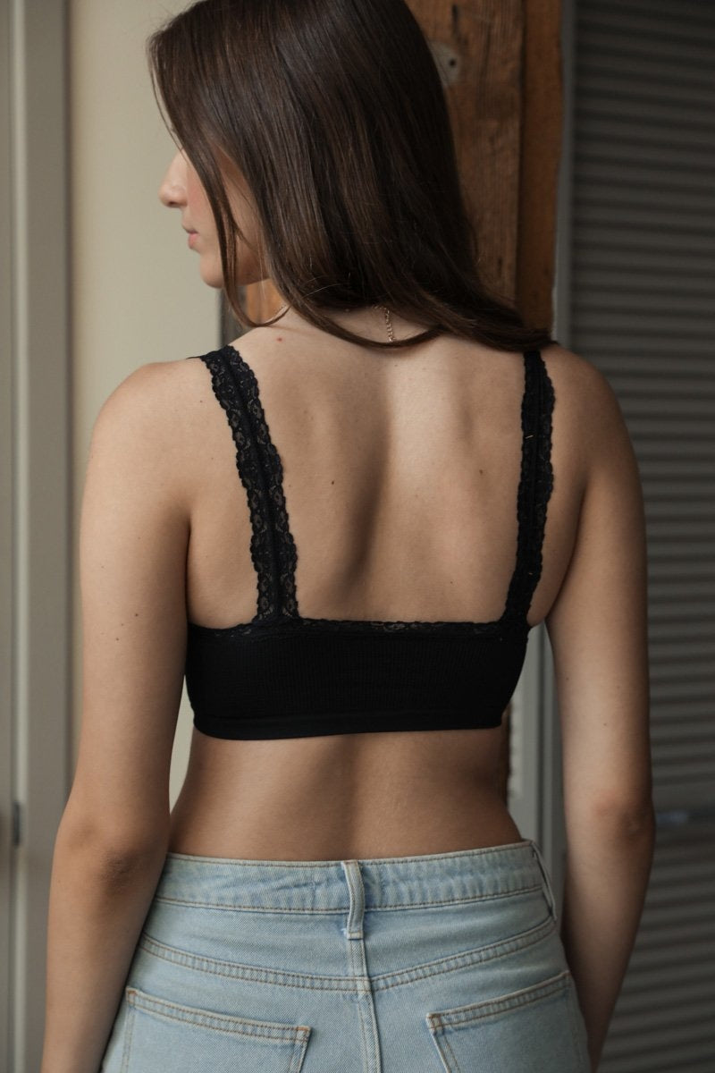 Seamless Lace Strap Bralette Bralette Leto Collection   