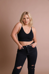 Seamless Padded Textured Brami Plus Size Brami Plus Leto Collection Black  