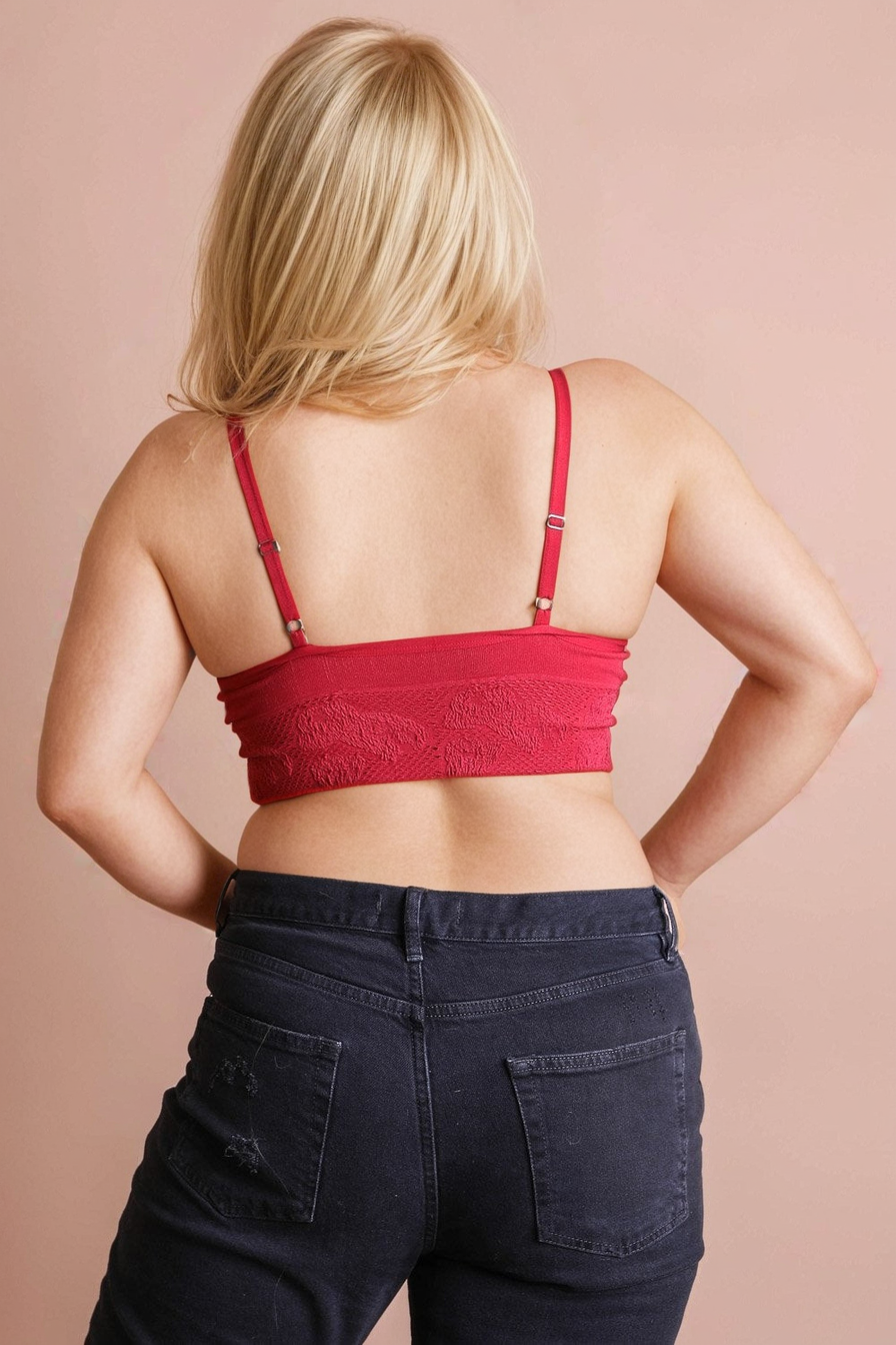 Seamless Padded Textured Brami Plus Size - NeoKira Unlimited