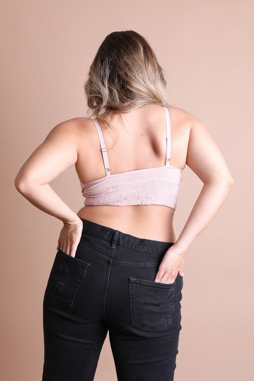 Seamless Padded Textured Brami Plus Size - NeoKira Unlimited