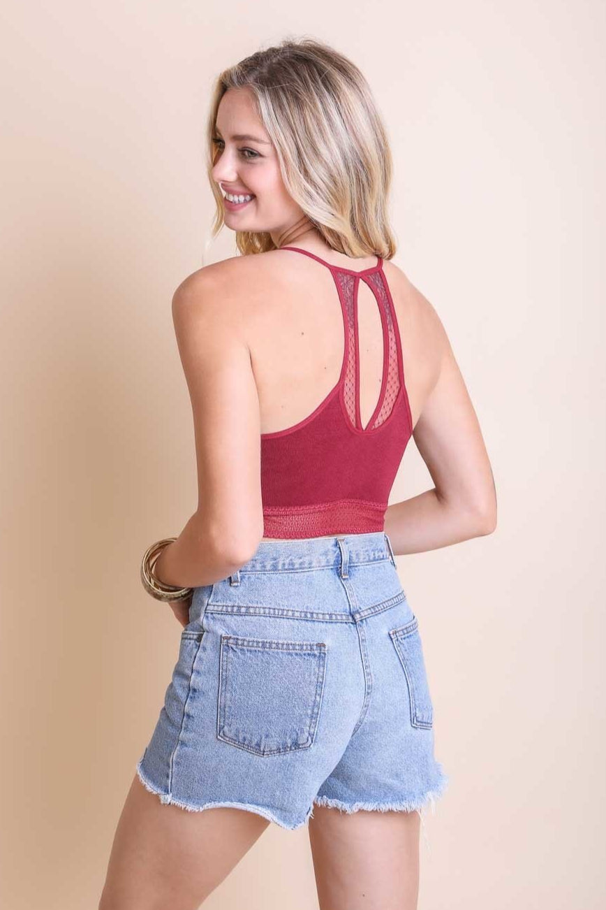 Seamless Polkadot Lace Trim Bralette - NeoKira Unlimited