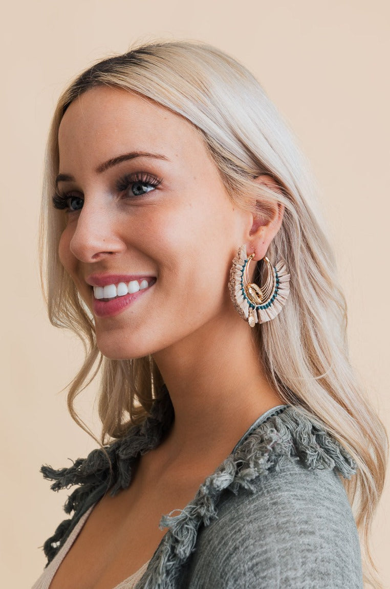 Seashell Raffia Earrings - NeoKira Unlimited