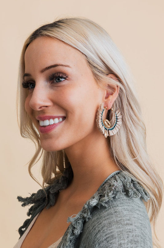 Seashell Raffia Earrings - NeoKira Unlimited