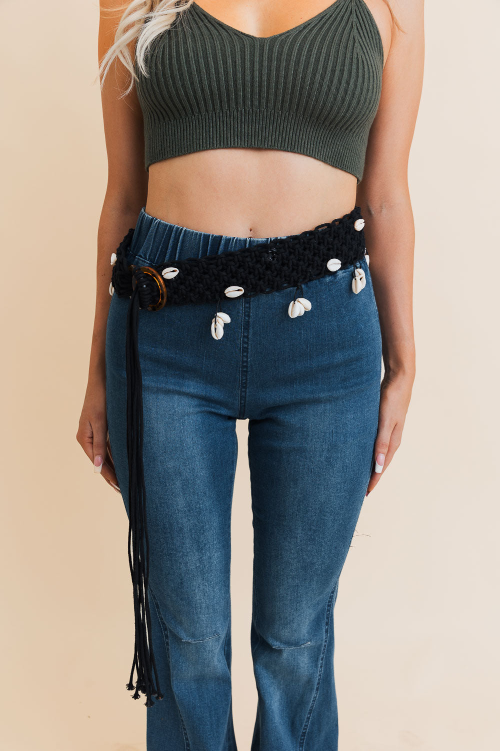 Seashell Serenade Braided Tie-Up Belt - NeoKira Unlimited