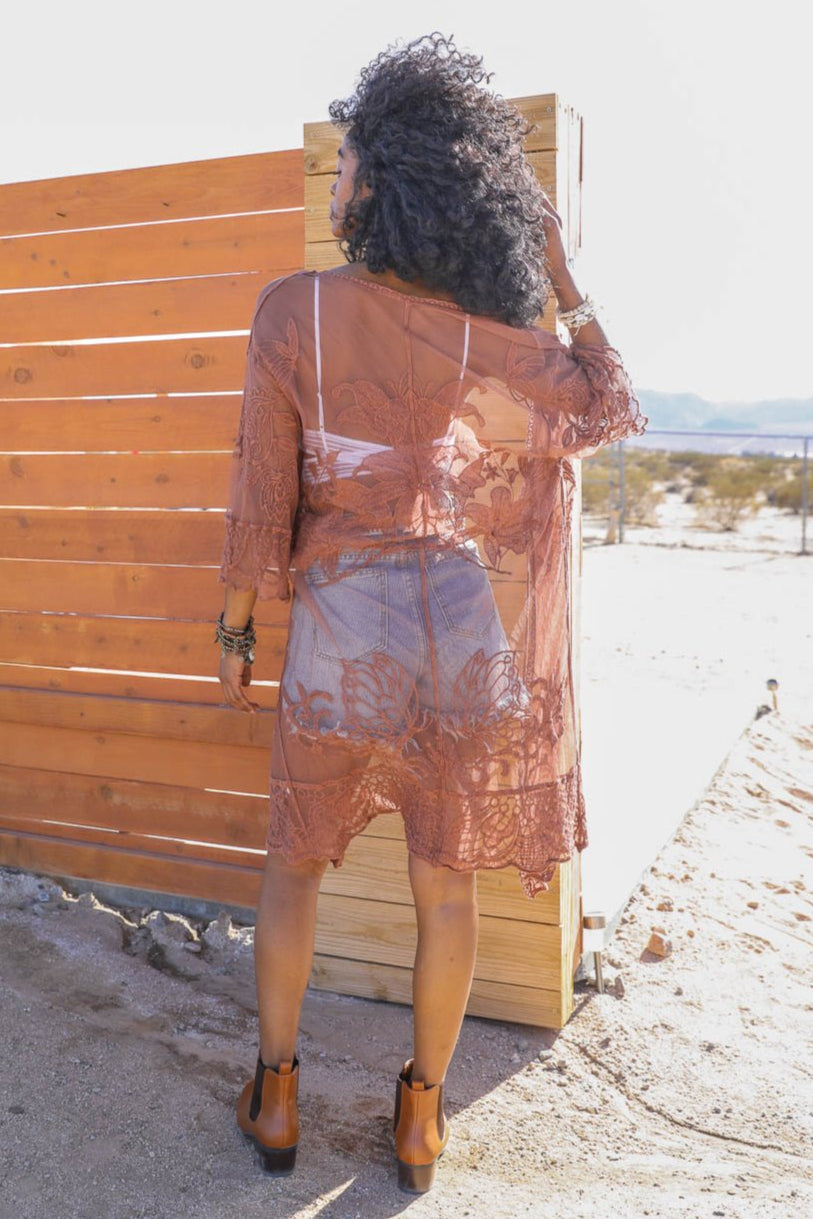 See-Through Lace Kimono - NeoKira Unlimited