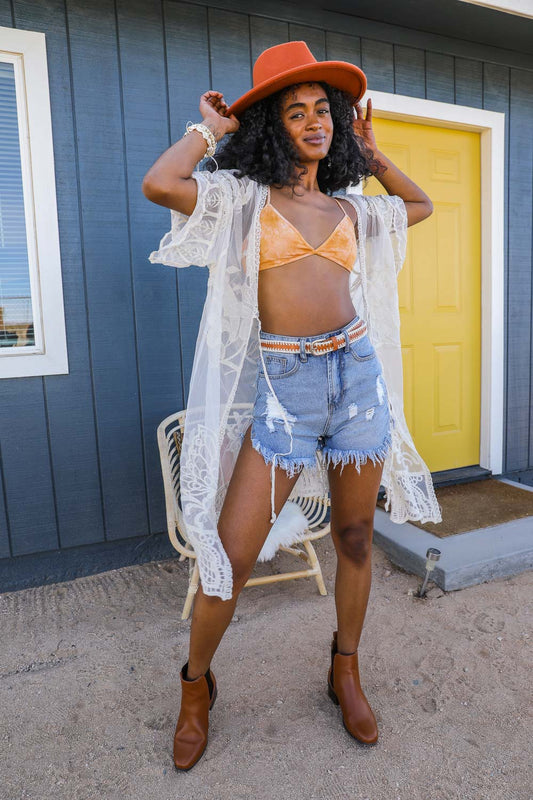 See-Through Lace Kimono - NeoKira Unlimited