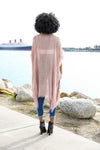 Sequin Border Frayed Kimono