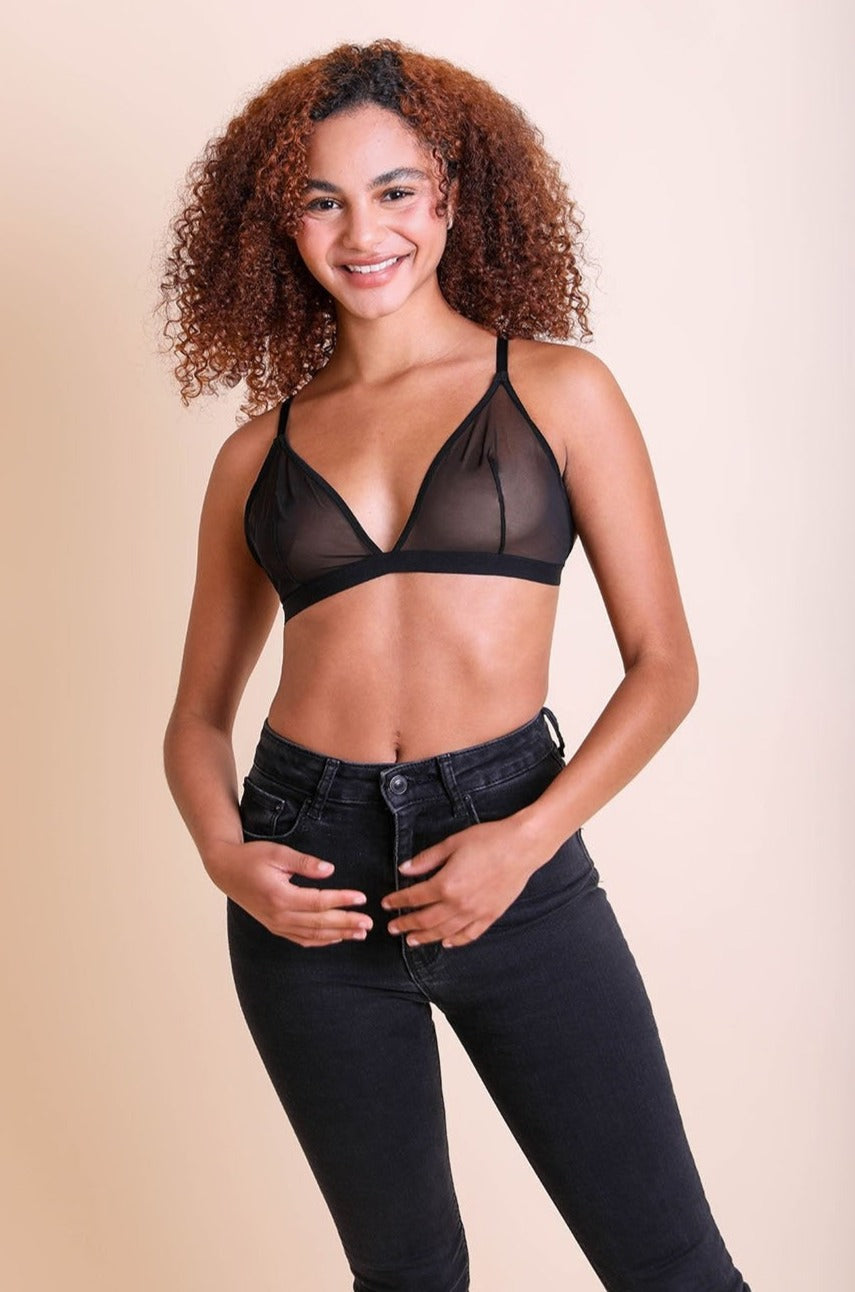 Sheer Mesh Bralette Bralette Leto Collection   