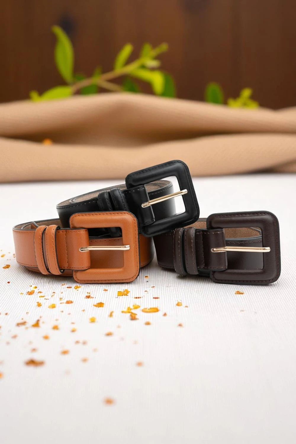 Sleek Square-Buckle Genuine Leather Belt - NeoKira Unlimited