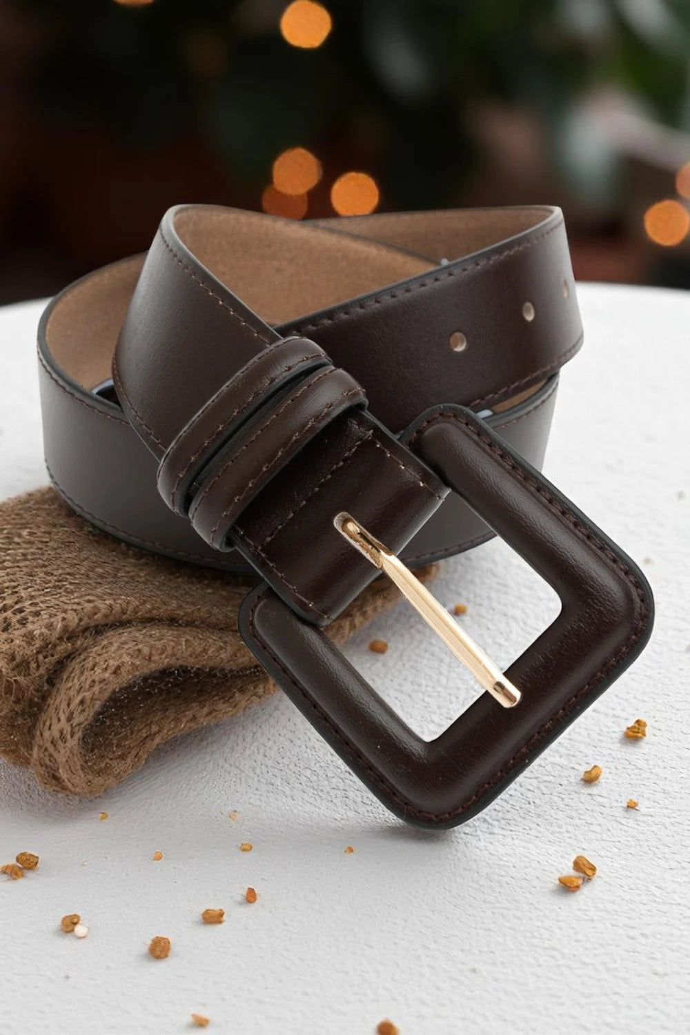 Sleek Square-Buckle Genuine Leather Belt - NeoKira Unlimited