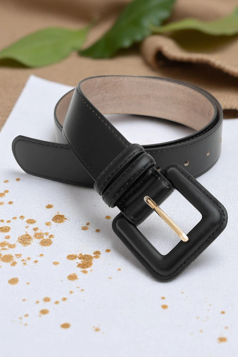 Sleek Square-Buckle Genuine Leather Belt - NeoKira Unlimited
