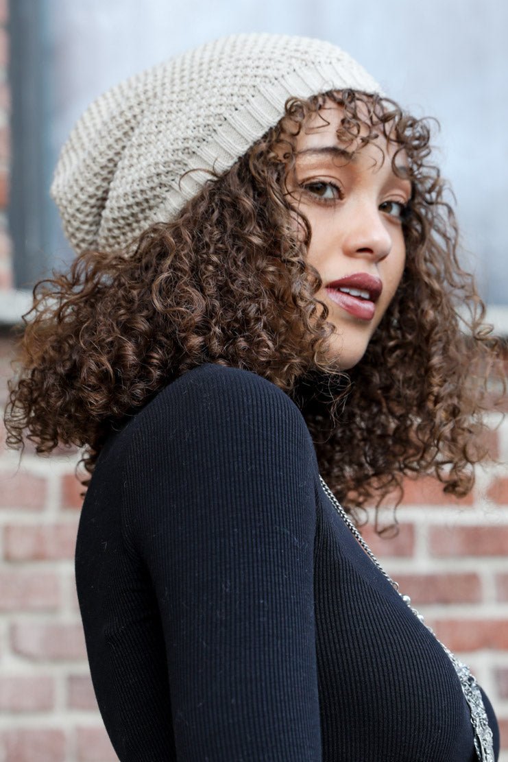 Slouch Waffle Knit Beanie - NeoKira Unlimited