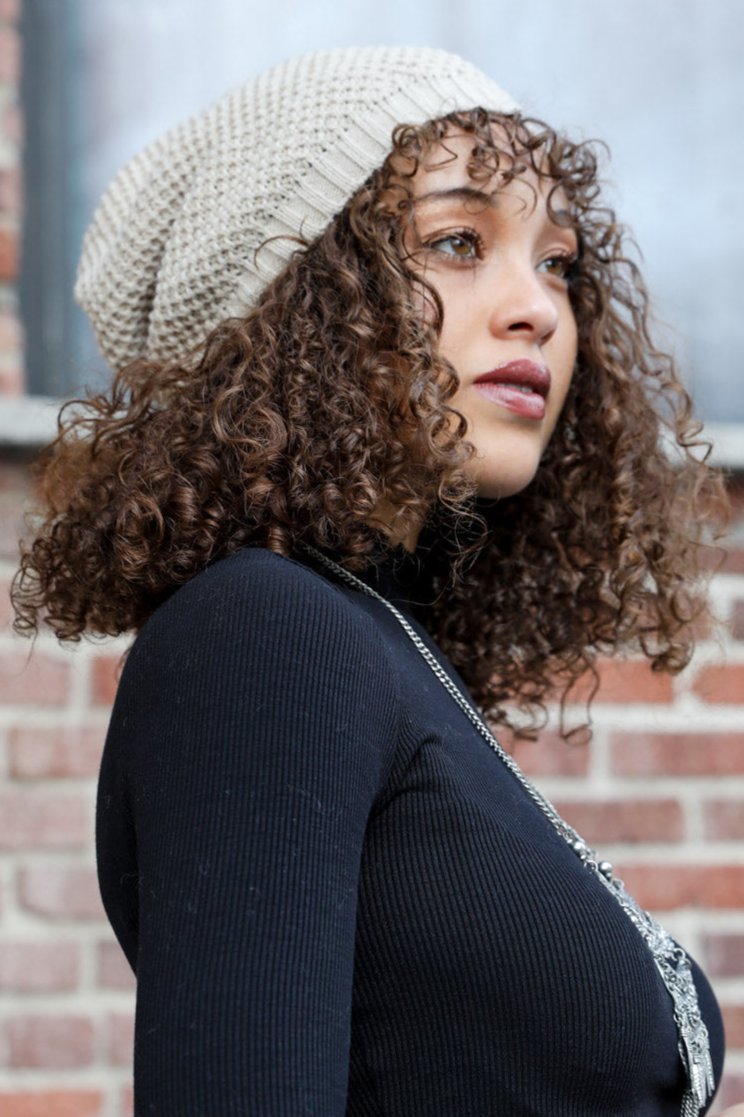 Slouch Waffle Knit Beanie Beanies Oatmeal