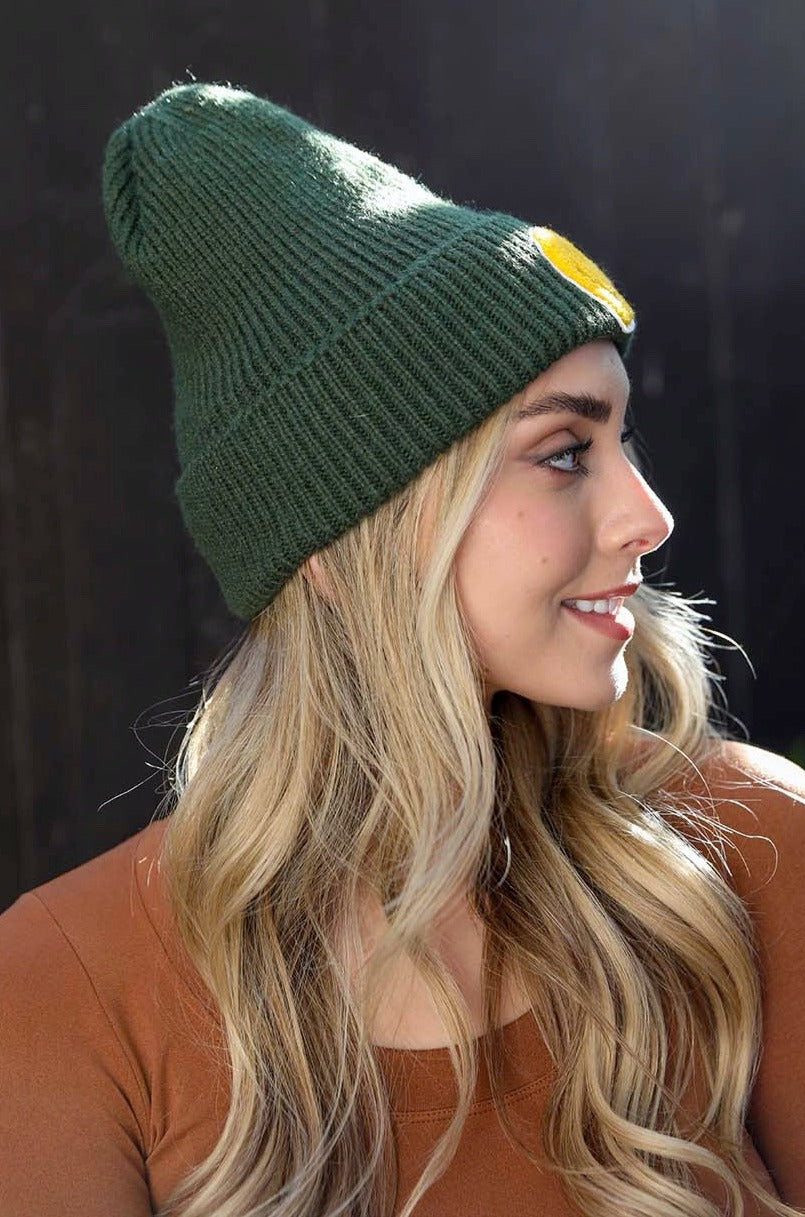 Smiley Face Ribbed Beanie 🙂 Beanies Leto Collection   