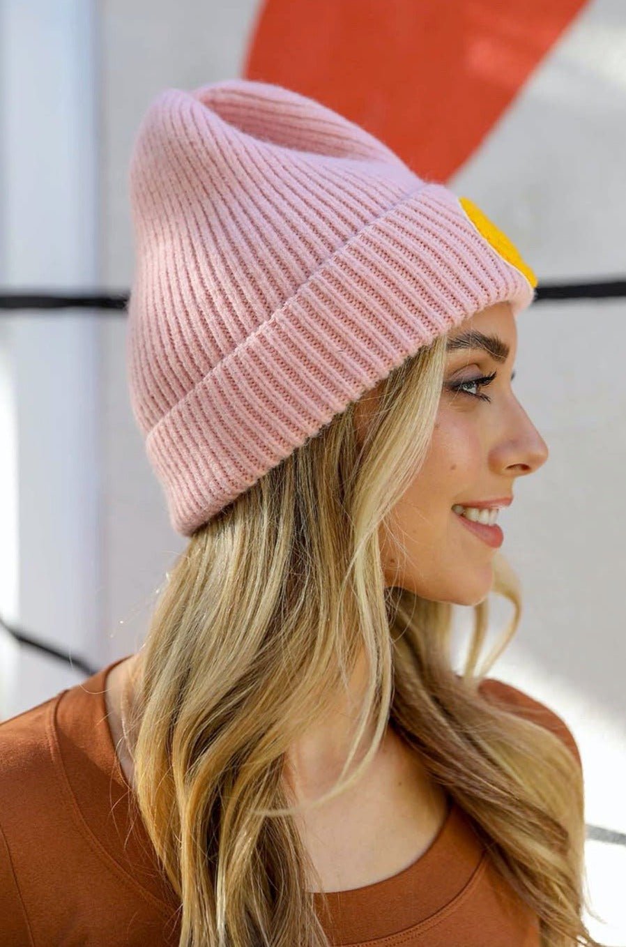 Smiley Face Ribbed Beanie 🙂 - NeoKira Unlimited