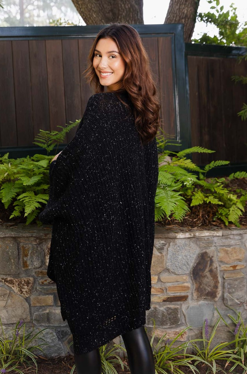 Snuggly Knit Haven Chunky Ribbed Pocket Ruana Ponchos Leto Collection   