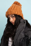 Soft Chunky Cable Knit Beanie Beanies Leto Collection Camel  