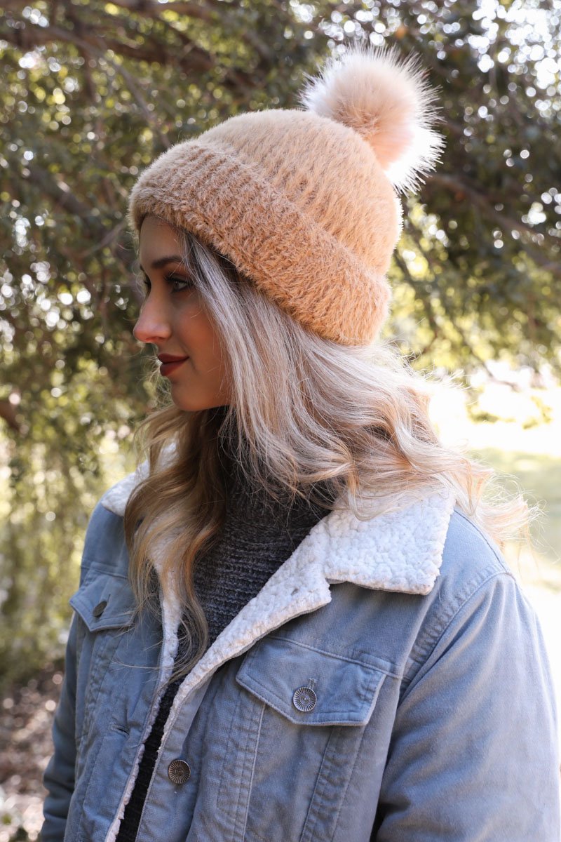 Soft Mohair Pom Beanie - NeoKira Unlimited