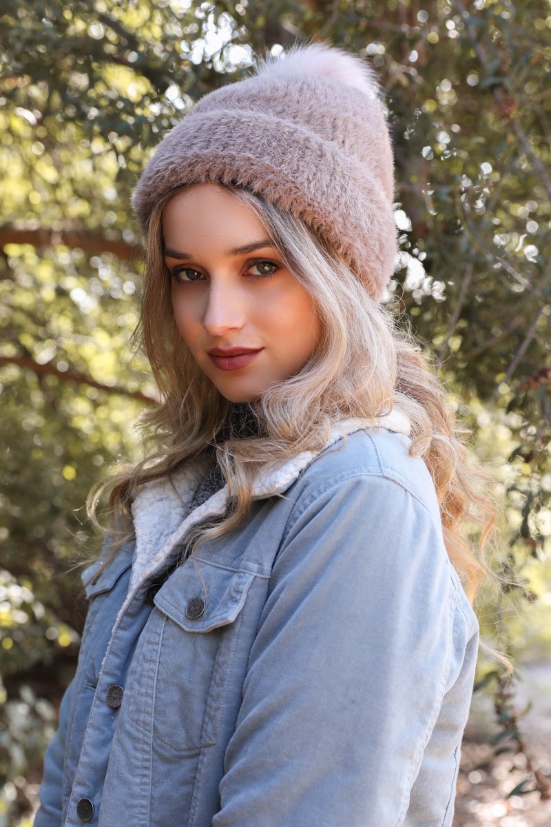 Soft Mohair Pom Beanie - NeoKira Unlimited