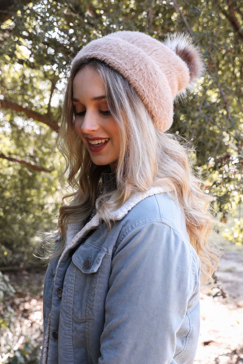 Soft Mohair Pom Beanie - NeoKira Unlimited