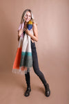 Soft Mohair Scarf Scarves Leto Collection Green/Orange  