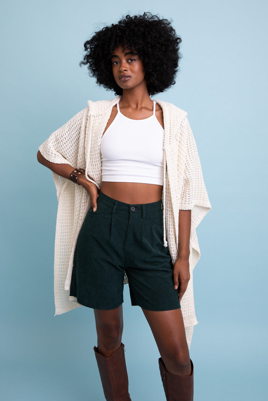 Soft Waffle Hooded Ruana - NeoKira Unlimited