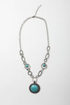 Soleil Turquoise & Silver Link Necklace Necklaces Leto Collection Silver/Turquoise  