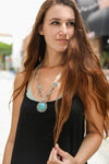 Soleil Turquoise & Silver Link Necklace Necklaces Leto Collection   