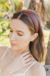 Solid Shade Woven Headband Headbands Leto Collection Brown  