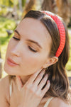 Solid Shade Woven Headband Headbands Leto Collection Red  