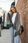 Space Knit Colorblock Ruana Ponchos Leto Collection   