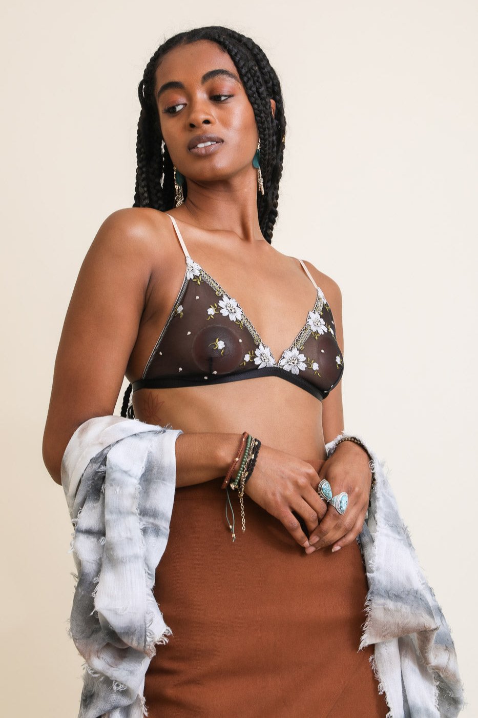 Spring Fling Floral Mesh Bralette - NeoKira Unlimited
